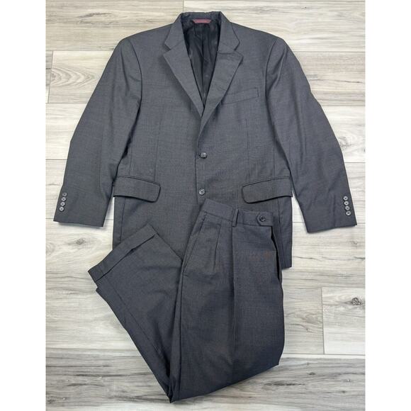 Graham & Gunn Bespoke‎ Men’s Grey Pinstripe Wool Suit Sz 42 R Pants 33x27 2012 - Picture 1 of 16